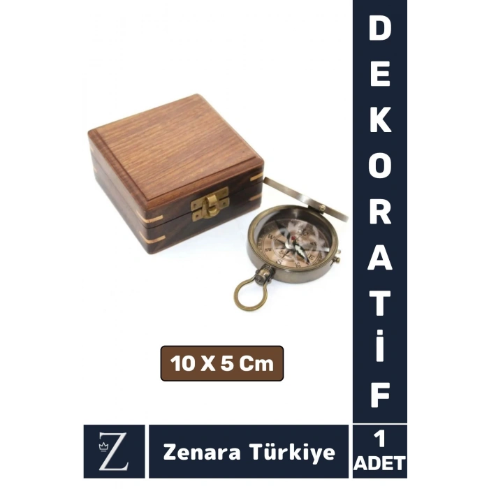 Dekoratif Erkek Arkadaş Sevgili Özel Denizci Teması Koleksiyon Hediye PİRİNÇ Ahşap Kutulu PUSULA