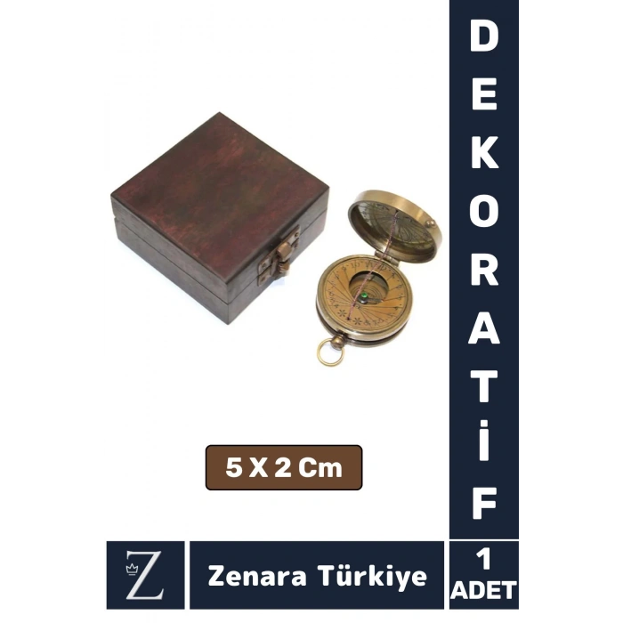 Dekoratif Erkek Arkadaş Sevgili Özel Gün Denizci Koleksiyon Hediye PİRİNÇ Ahşap Kutulu PUSULA