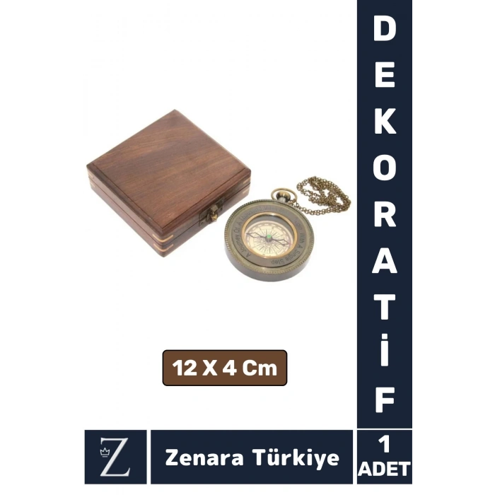 Dekoratif Erkek Arkadaş Sevgili Özel Koleksiyon Denizci Tema Hediyelik PİRİNÇ Ahşap Kutulu PUSULA