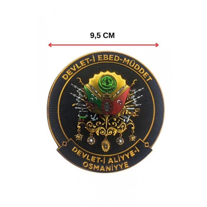 Devlet-i Ebed-Müddet 3D Kabartmalı Cırtlı Plastik Arma Patch 9.5 cm