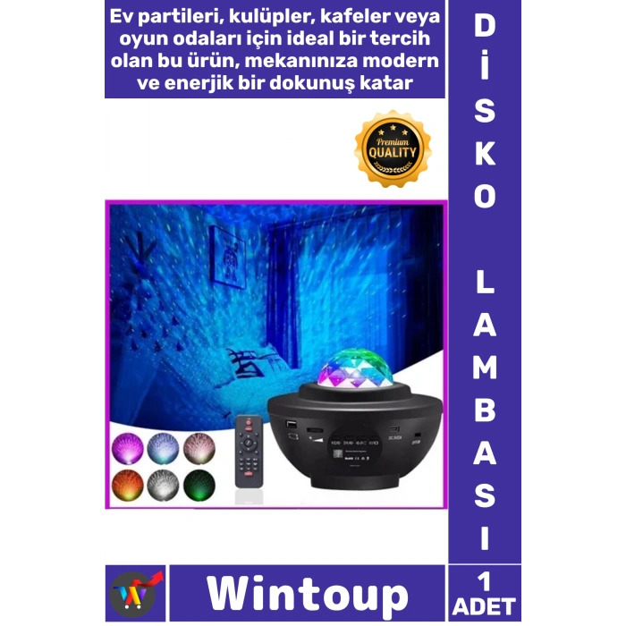#Lamba RGB LED Renkli Sistemleri Parti Aydınlatma Uzaktan Kumandalı Dönen Efektli Disko Lambası