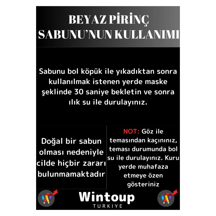 Doğal %100 Saf Özel Üretim Cilt Sorunlarında Etkili Proteinli Beyaz Pirinç Sabunu 1 Adet