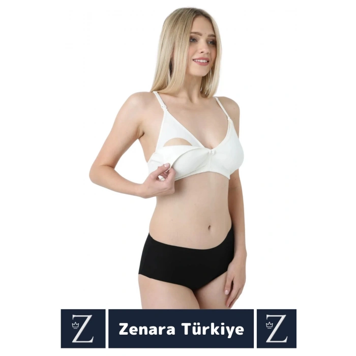 Doğal Görünüm Toparlayıcı Pamuklu Balensiz Dikişsiz Hamile Lohusa Tam Kalıp Konforlu Emzirme Sütyeni