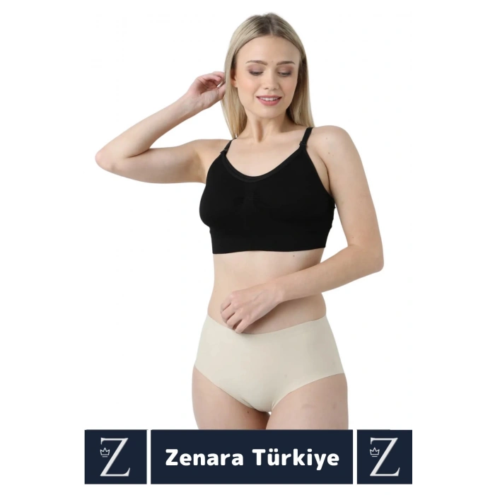 Doğal Görünüm Toparlayıcı Pamuklu Balensiz Dikişsiz Hamile Lohusa Tam Kalıp Konforlu Emzirme Sütyeni