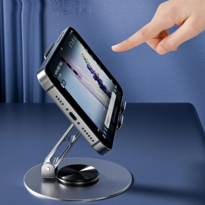 Dönebilir ve Katlanabilir Masaüstü Metal Telefon Tutucu