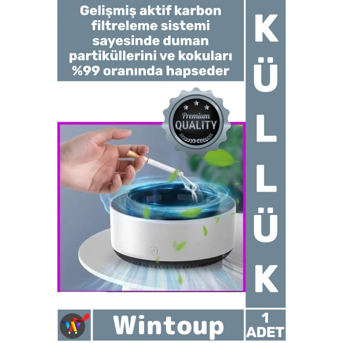 #Küllük Dumansız Hava Temizleme Filtreli Oto Koku Önleyici Otomatik Dumanı İçine Çeken Akıllı Küllük