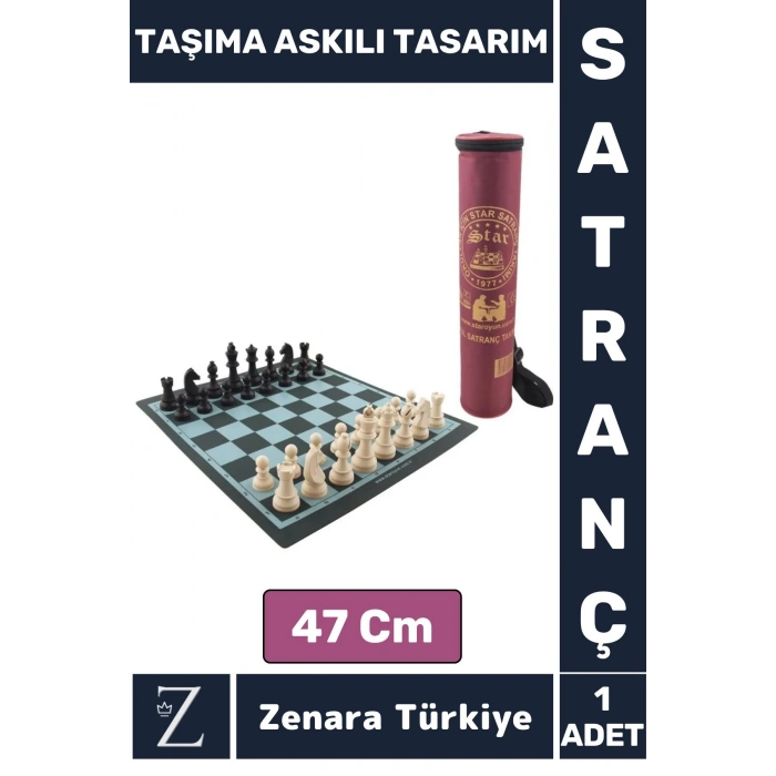 Eğitici Aile Ev Arkadaş Kamp Piknik Zeka Strateji Beceri Geliştirici TAŞIMA ASKILI BÜYÜK BOY SATRANÇ