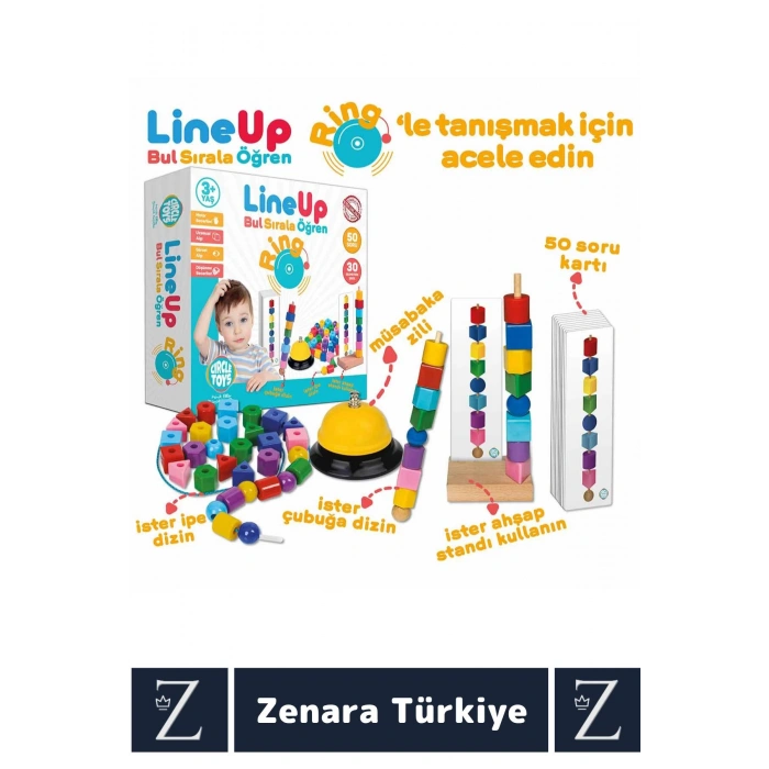 Eğitici Görsel Algı Dikkat Zeka Beceri Geliştiren Eğlenceli Zilli İpe Çubuğa Boncuk Şekil Dizme Oyun
