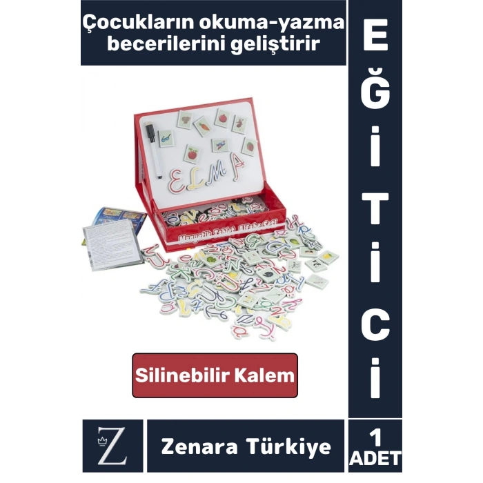 Eğlenceli Alfabe Dil Bilgisi Geliştirici Silinebilir Yazı Kalemli Öğretici MANYETİK TABLET ALFABE