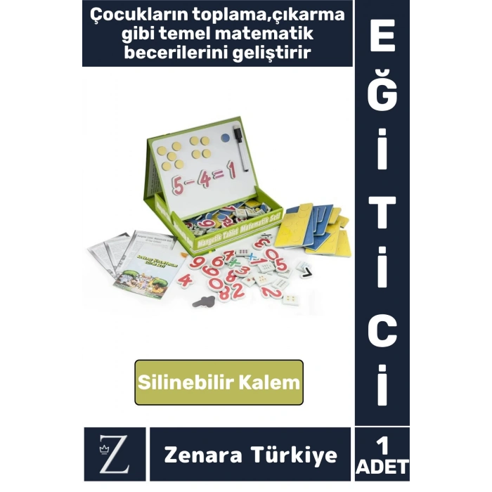 Eğlenceli Matematik Rakam Sayı Öğretici Silinebilir Yazı Kalemli Öğretici MANYETİK TABLET MATEMATİK