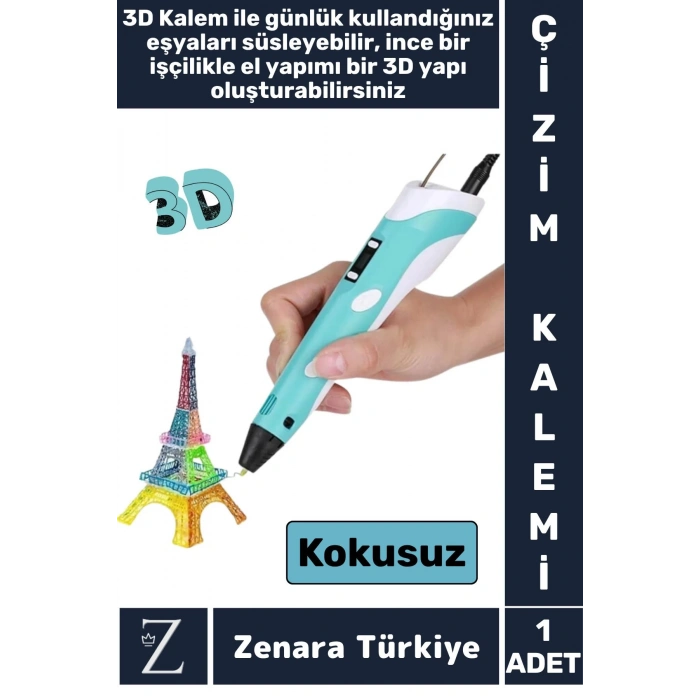 Ergonomik ABS Plastik Bükülebilir 3D Renkli Üç Boyutlu Çocuk Grafik Tablet Yazıcı 3D ÇİZİM KALEMİ