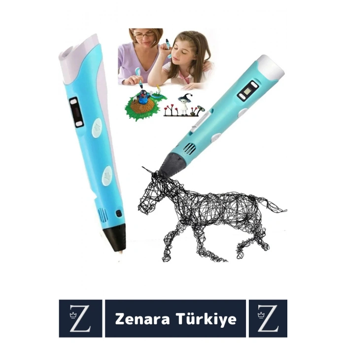 Ergonomik ABS Plastik Bükülebilir 3D Renkli Üç Boyutlu Çocuk Grafik Tablet Yazıcı 3D ÇİZİM KALEMİ