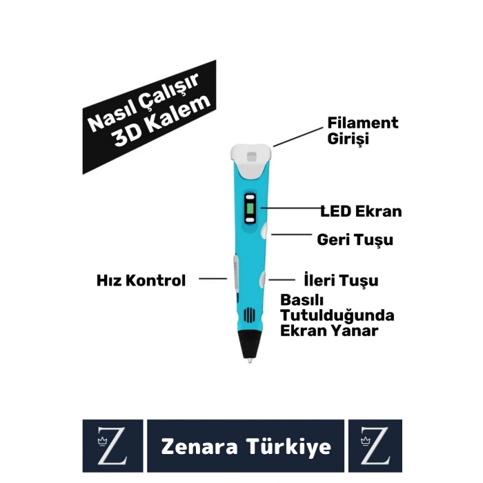 Ergonomik ABS Plastik Bükülebilir 3D Renkli Üç Boyutlu Çocuk Grafik Tablet Yazıcı 3D ÇİZİM KALEMİ