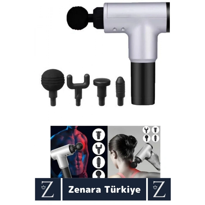 Ergonomik Kol Bacak Sırt Bel Titreşim Terapisi Spor Fitness Kas 6 Hız Kademe 4 Başlıklı Masaj Aleti