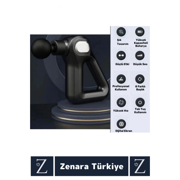 Ergonomik Kol Bacak Sırt Bel Yüksek Titreşim 12 Hız Kademeli Spor Fitness Kas 8 Başlıklı Masaj Aleti