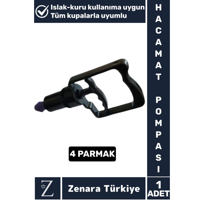 Ergonomik Yüksek Kalite Tüm Kupalarla Uyumlu Islak Kuru Kullanım Kupa Çekme 4 Parmak HACAMAT POMPASI