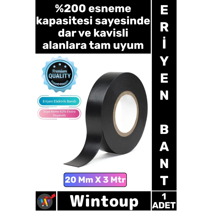 #Bant İzolasyon Sızdırmazlık Güçlü Tamir Tesisat Esnek Kendinden Kaynayan 20 Mm x 3 Mt Eriyen Bant
