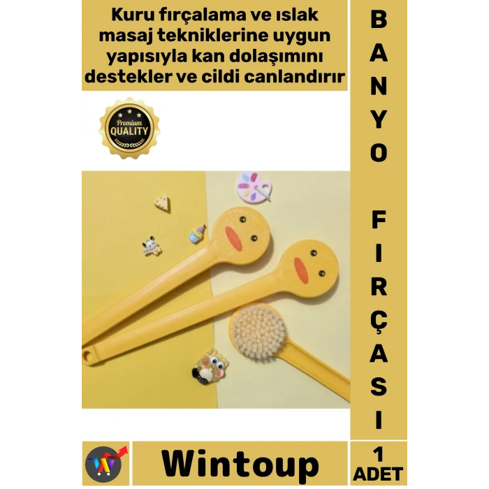 #Fırça Ergonomik Peeling Etkili Masajlı Uzun Saplı Ördek Tasarımlı Yumuşak Uçlu Vücut Kese Fırçası