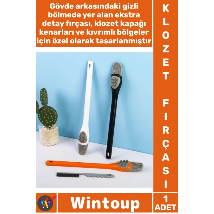 #Fırça Silikon Tırtıklı Hijyenik Ergonomik Tasarım Şık Banyo Klozet Detay Temizlik Fırçası Seti