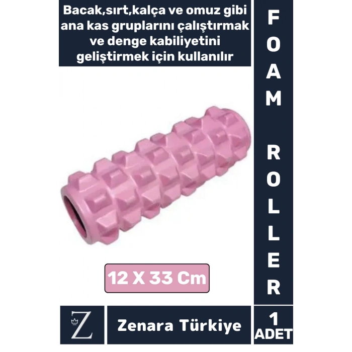 Fitness Aerobik Denge Stabilite Kas Esnekliği Denge Geliştirici Kadın Erkek Spor Foam Roller 33 Cm