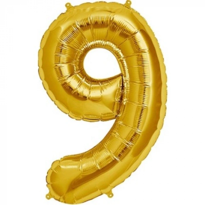 Folyo Balon 9 Rakamı Altın Renk