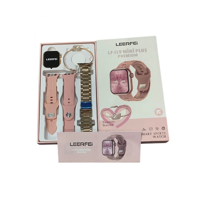 G9 Mini Plus Özel Kutu Arama Destekli 3 Kordon+Bileklik Kadın Saat Android Modellerle Uyumlu