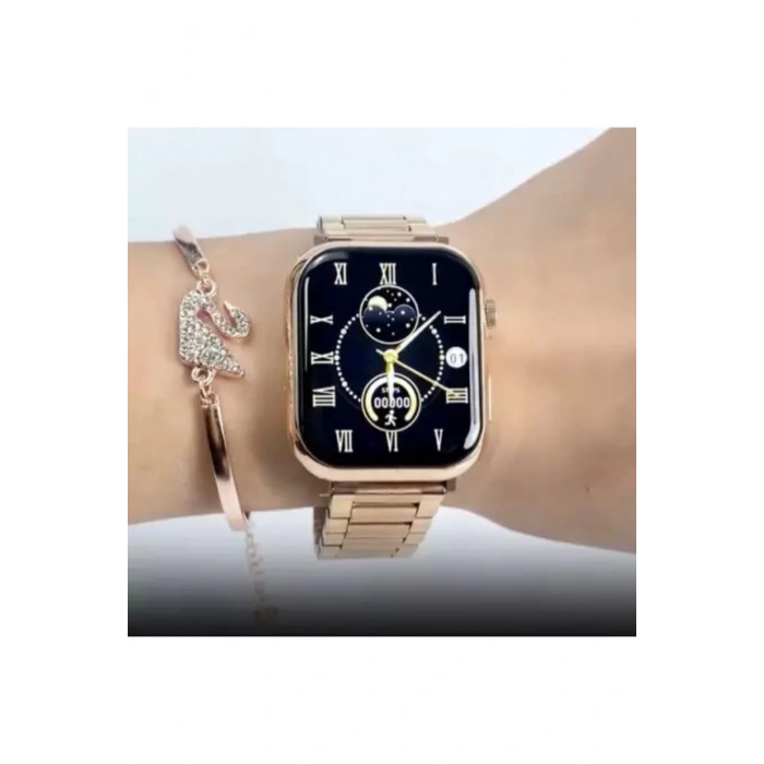 G9 Mini Plus Özel Kutu Arama Destekli 3 Kordon+Bileklik Kadın Saat Android Modellerle Uyumlu