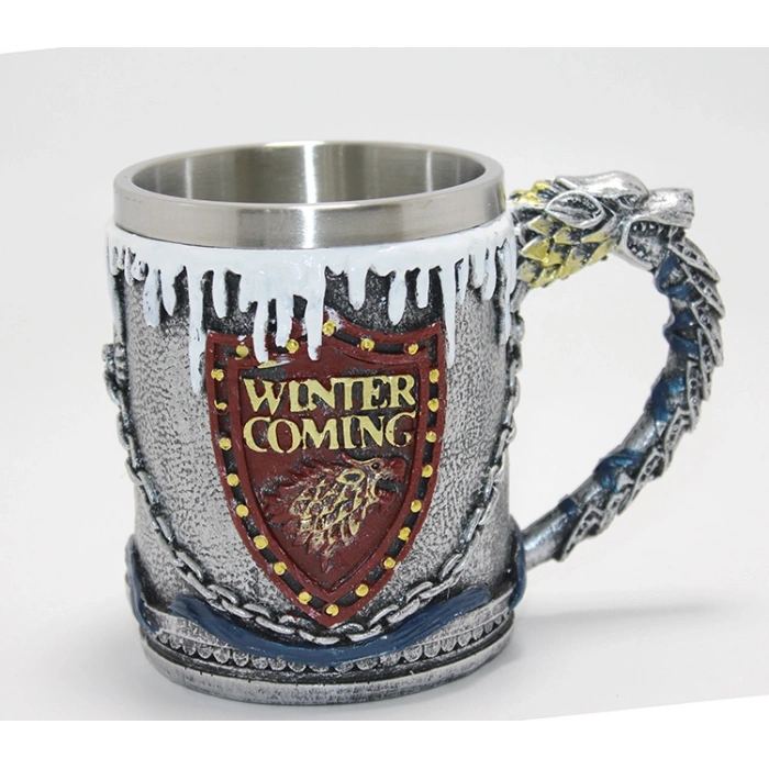 Game Of Thrones Tasarımlı 3D Çelik Kupa Bardak Alk4369