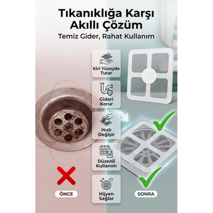 GİDER KAPATICI PİSLİK TUTUCU KENDİNDEN YAPIŞKANLI GİDER KAPAĞI