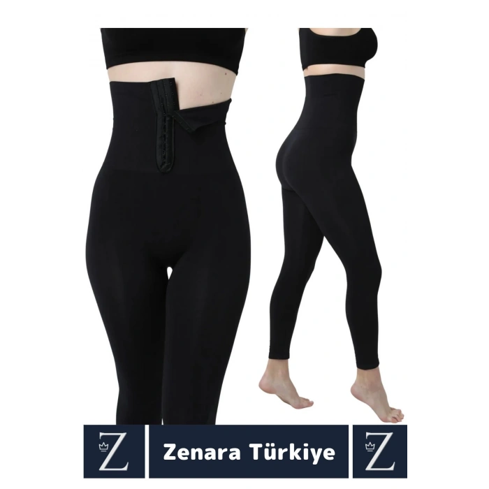 Gündelik Doğal Görünüm 2 Beden İncelten Vücut Toparlayan LAZER KESİM Yüksek Bel Ağraflı Korseli TAYT