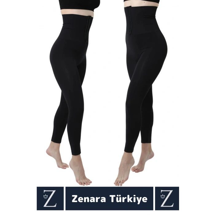 Gündelik Doğal Görünüm 2 Beden İncelten Vücut Toparlayan LAZER KESİM Yüksek Bel Ağraflı Korseli TAYT