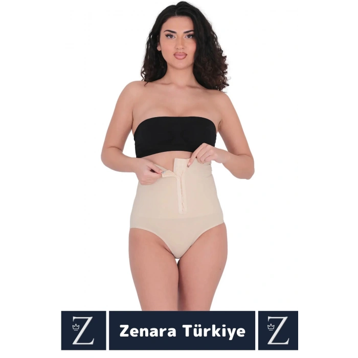 Gündelik Doğal Görünüm Vücut Beden Küçülten Toparlayan Yüksek Bel Ağraflı Slip Korseli TAYT