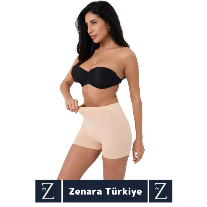 Gündelik İz Göstermez Vücut Sıkılaştıran İncelten Toparlayan Dikişsiz Yüksek Bel Boxer Şort Korse