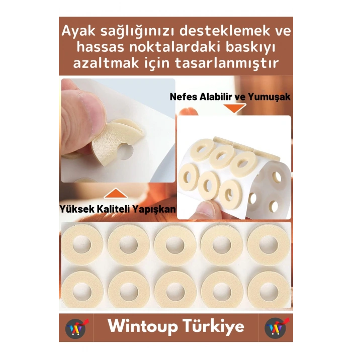 Gündelik Kullanıma Uygun Konforlu Ayak Ağrı Baskı Azaltıcı Sünger Yastık Ayak Nokta Pedi 15 Adet