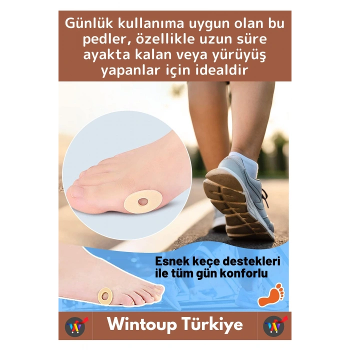 Gündelik Kullanıma Uygun Konforlu Ayak Ağrı Baskı Azaltıcı Sünger Yastık Ayak Nokta Pedi 45 Adet