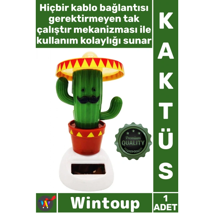 #Kaktüs Araba Torpido Süsü Dekoratif Hareketli Figür Sevimli Güneş Enerjili Solar Dans Eden Kaktüs