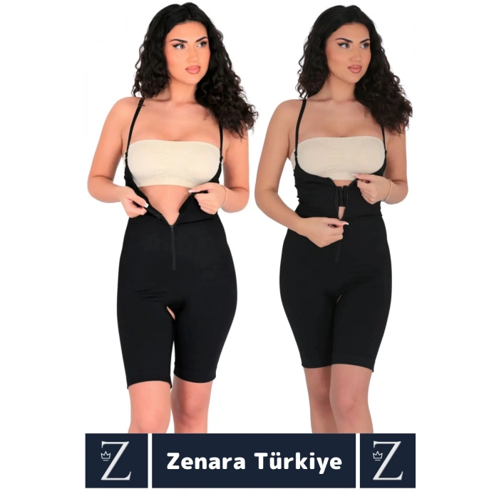 Günlük Vücut Şekillendiren Beden İncelten Toparlayan İhtiyaç Deliği Fermuarlı Ağraflı Tam Boy Korse