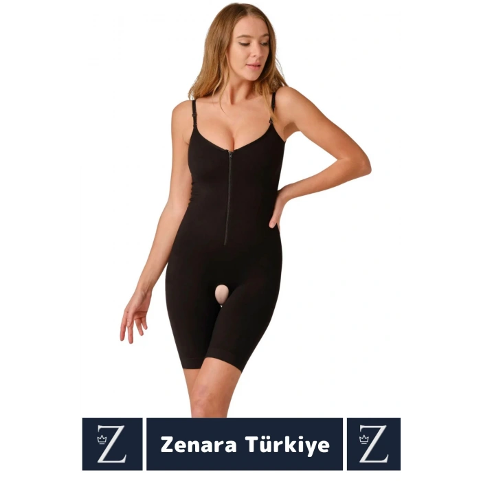 Günlük Vücut Şekillendiren Beden İncelten Toparlayan İhtiyaç Deliği Fermuarlı Ağraflı Tam Boy Korse