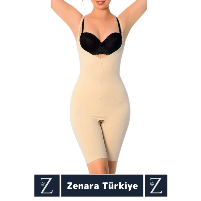 Günlük Vücut Şekillendiren Beden İncelten Toparlayan İhtiyaç Deliği Fermuarlı Ağraflı Tam Boy Korse
