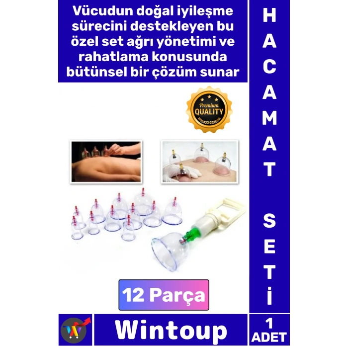 #HacamatSeti Klinik Geleneksel Masaj Terapi Ağrı Giderici Pompalı Vakumlu Hacamat Kupa Çekme 12li