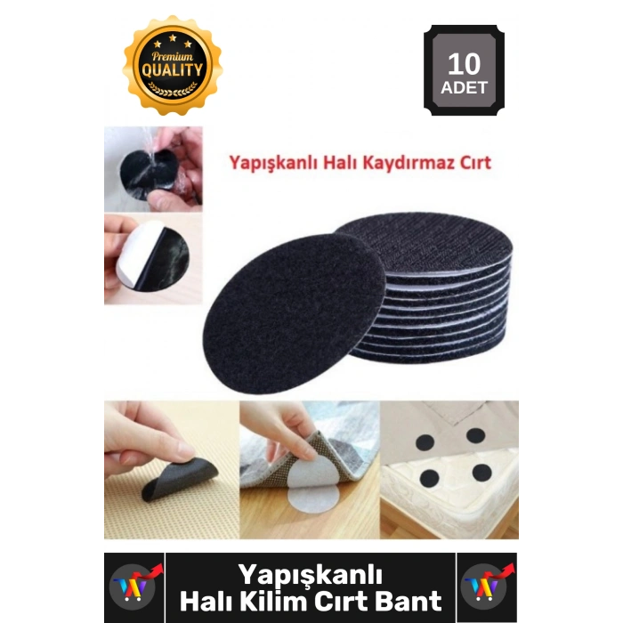 #Bant Yıkanabilir Tekrar Kullanılabilir Dayanıklı Güçlü Tutucu Halı Kilim Kaydırmaz Cırt 10 Set