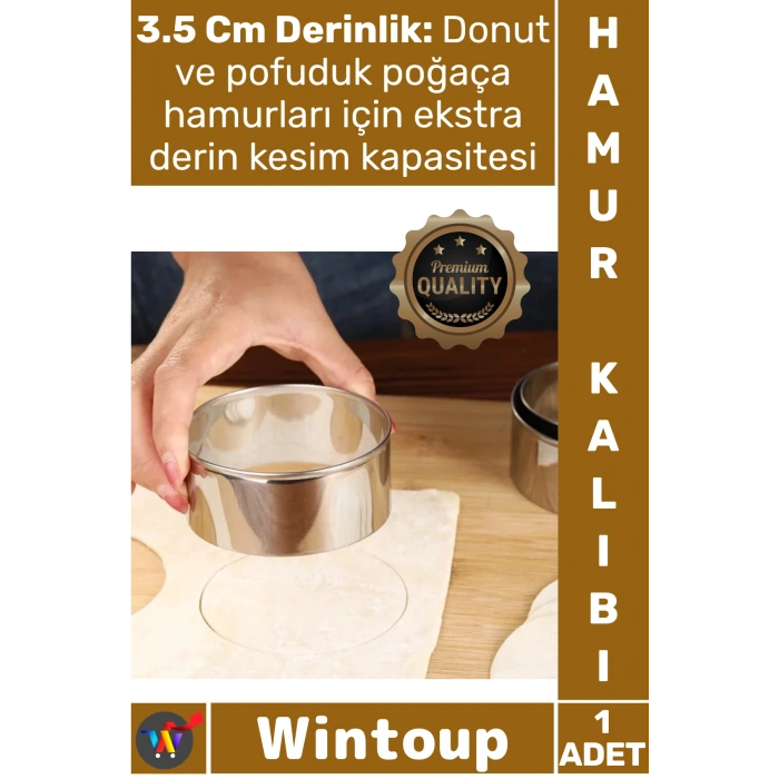 #HamurKalıbı Paslanmaz Çelik 7.5 Cm Kesicisi Profesyonel Yuvarlak Mantı Şeker Hamuru Kesme Kalıbı