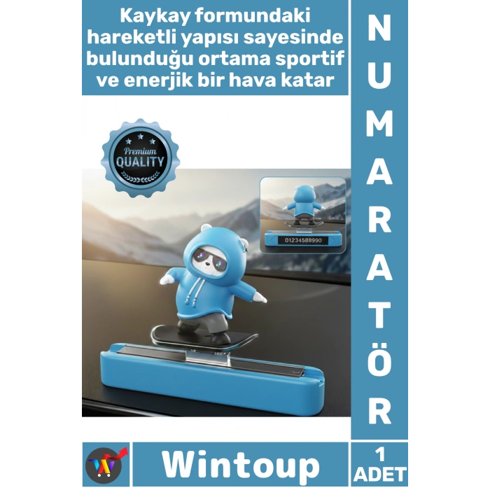 Hareketli Kaykay Figürlü Araç Numaratörü