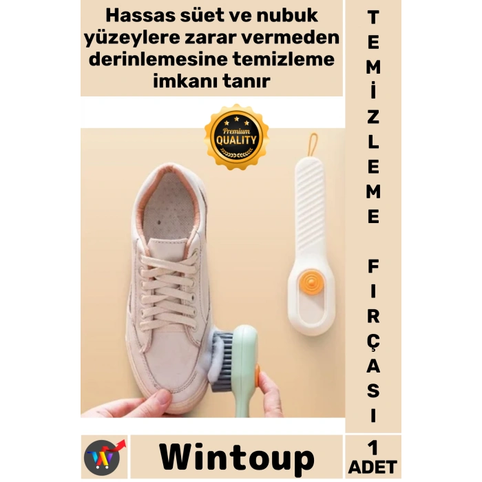 #Fırça Ergonomik Tutma Saplı Bot Süet Nubuk Ayakkabı Bakım Leke Çıkarıcı Hazneli Temizlik Fırçası