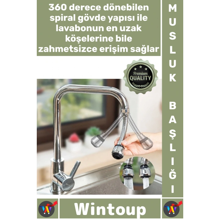 #Musluk Mutfak Lavabo 360 Dönebilen Uzatıcı Hortumlu Esnek Su Tasarruflu Şık 2 Modlu Musluk Başlığı