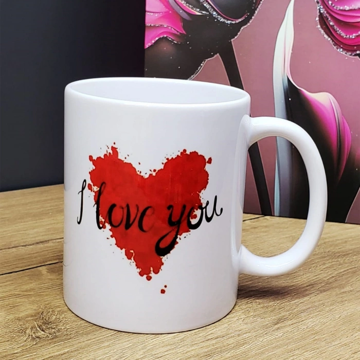 I Love You Tasarımlı Kupa Bardak