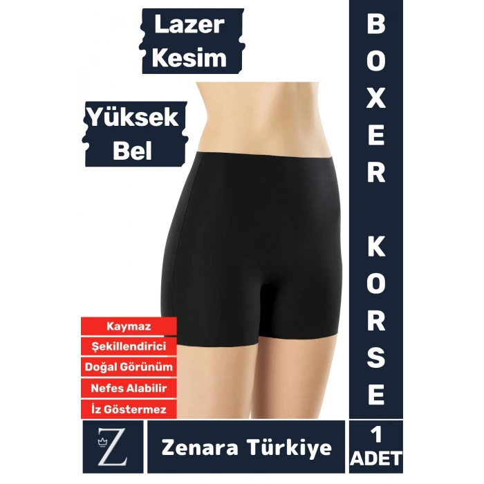 İç Göstermez Kaymaz Vücut Şekillendiren Sıkılaştıran Toparlayan LAZER KESİM Yüksek Bel Boxer Korse