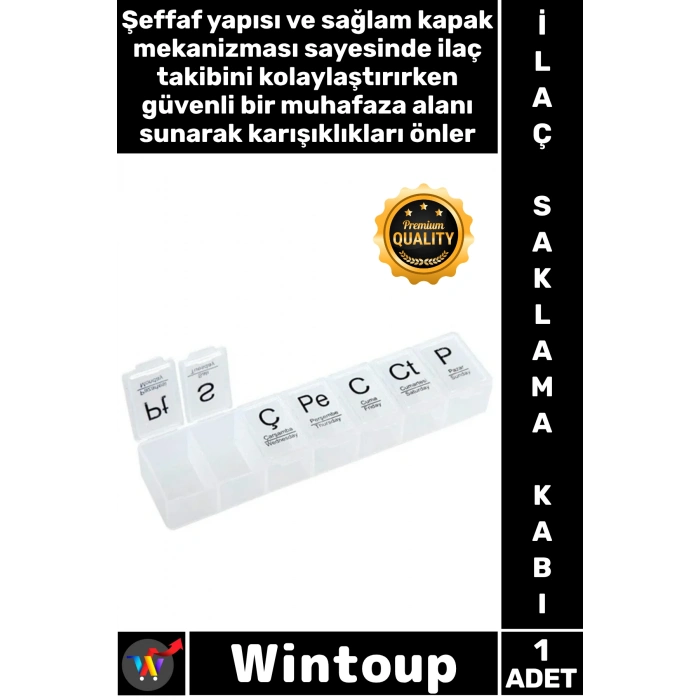 #İlaçKabı Pratik Organizatör Vitamin Seyahat Ergonomik 7 Günlük Doz Haftalık İlaç Saklama Kabı