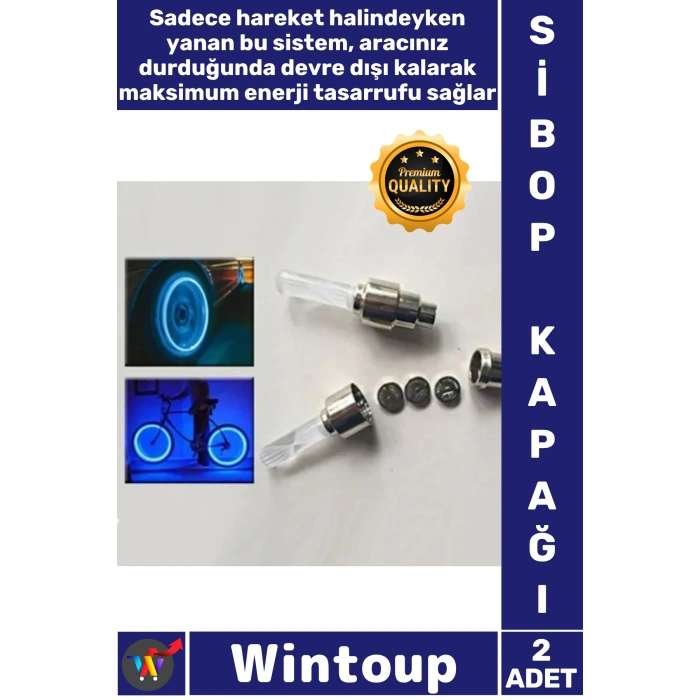 #SibopKapağı Hareket Sensörlü Pembe Mavi Fosforlu Ledli Araba Bisiklet Motor Işıklı Sibop Kapağı 2li