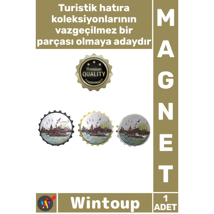 #Magnet Nostaljik Şık Dekoratif Buzdolabı Turistik Hatıra Şehir İstanbul Temalı Gazoz Kapağı Magnet